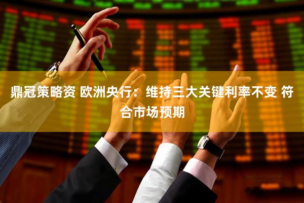 鼎冠策略资 欧洲央行：维持三大关键利率不变 符合市场预期