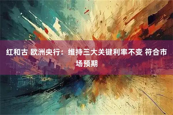 红和古 欧洲央行：维持三大关键利率不变 符合市场预期